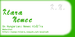 klara nemec business card